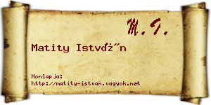 Matity István névjegykártya